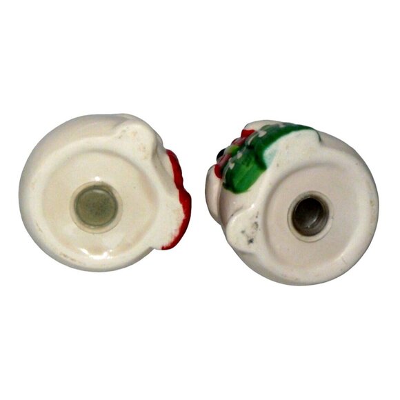 Polar Bear Salt & Pepper Shakers Christmas Ceramic MCM Vintage w Stoppers - Picture 3 of 6